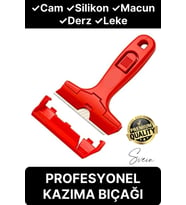 Premium Profesyonel Leke Macun Silikon Cam Derz Yapışkan Boya Sıva Kireç Etiket Sökücü Kazıma Bıçağı