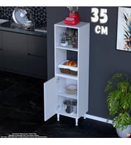 Eliusta Duru 35 cm Mutfak Kiler Dolabı Dar Alan Düzenleyici Tek Kapaklı Raflı Çok Amaçlı Dolap 35x150x32 cm