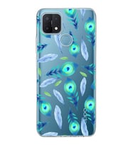 PrintiFy Oppo A15  ile Uyumlu 1mm Slim Fit Nazar Boncuğu 3 Baskılı Şeffaf  Kılıf