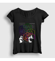 Presmono Kadın Siyah Poster Linkin Park T-Shirt 98462tt