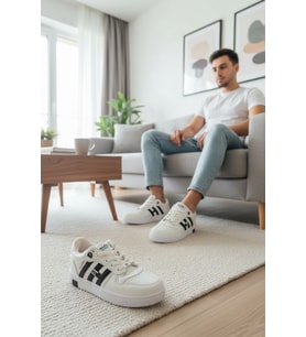 Enoch Erkek Şeritli Kolej Tarzı Spor Ayakkabı - Retro Street Sneaker