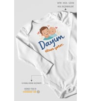 Dayım Olsun Yeter Uzun Kollu Çıtçıtlı Bebek Body