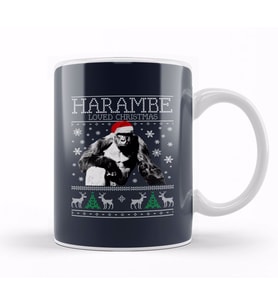 Harambe Loved Christmas Knit Kupa Bardak Porselen
