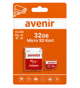 AVENİR 32GB U3 V30 A1 Ultra Hızlı Micro SD Kart