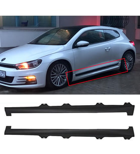 Vw Scirocco R Yan Marşpiyel Seti Plastik 2 Adet Mat Siyah 2008 -2017 karlık+ek+bodykit