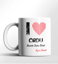 Kişiye Özel Ordu Seninle Daha Güzel Tema Beyaz Kupa