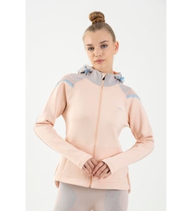 Maraton SlimFit Kadın Kapüşonlu Şeftali Tracktop