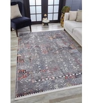 Dijital Kaymaz Yıkanabilir Gri Modern Salon Halısı Mutfak Halısı Koridor Halısı Yolluk HLN1662
