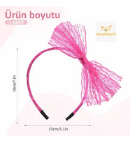 80’ler 90’lar Neon Pembe Dantel Taç Fiyonklu