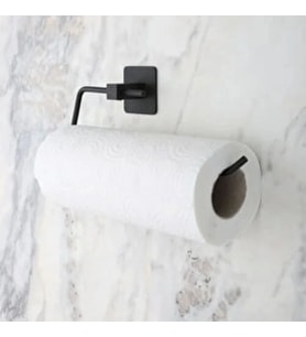 Durukar® Kendiliğinden Yapışkanlı Siyah Paslanmaz Metal Rulo Havluluk Aparat
