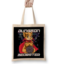 Cute & Funny Dungeon Meowster Tabletop Gamer Bez Çanta Uzun Saplı