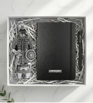 Ayetel Kürsi İşlemeli Osmanlı Zırh Biblo & Kişiye Özel Defter & Kişiye Özel Roller Kalem Hediye Seti (Silver)