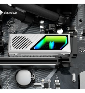 DLG ARGB Senkron Işıklı M.2 NVMe SSD Soğutucu - Beyaz Renk Özel Seri