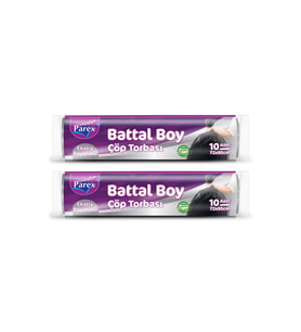 Ekstra Dayanikli 10'lu Çöp Torbası Battal Boy 72 x 95 cm İki Paket