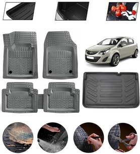 Opel Corsa E 2014-201 Uyumlu Paspas Araca Özel Bagaj Havuzu MBS Gri