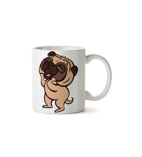 Pug Köpek Porselen Kupa Bardak