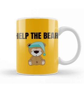 HELP THE BEAR Kupa Bardak Porselen