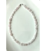 AMORF PEMBE KUVARS DOĞALTAŞ KOLYE