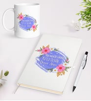 BK Gift Kişiye Özel Öğretmenler Günü Tasarımlı Beyaz Defter Kalem Kupa Seti - 4