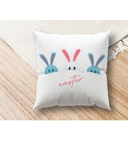 BK Gift Paskalya Tasarımlı Beyaz Kırlent Yastık, Ev Hediyesi, Ev Dekorasyonu, Dekoratif Hediye (Model 7)