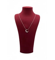 Süet Kumaş Bordo Renk Kolye Gerdanlık Zincir 32/15 Cm Takı Sergileme Mankeni