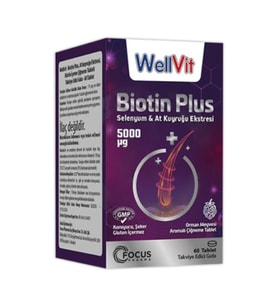 WellVit Biotin Plus 60 Tablet (Renksiz)