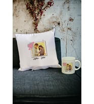 Fotoğraflı Kupa Bardak ve Yastık Set (Beyaz)