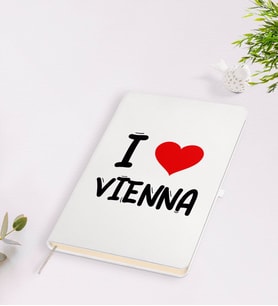 BK Gift I Love Vienna Tasarımlı Beyaz Defter - Model 1