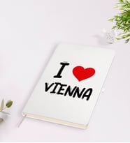 BK Gift I Love Vienna Tasarımlı Beyaz Defter - Model 1