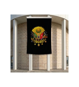 Osmanlı Arması Sancağı Siyah 140gr Premium Raşel Kumaş 200x300 cm