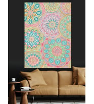 Soyut Yuvarlak Pastel Desen Dekoratif Kanvas - Mdf Ahşap Tablo