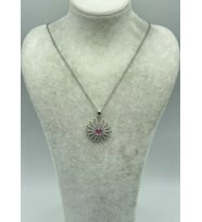 Çelik Silver Pembe Taşlı Kolye - 25-ctr184