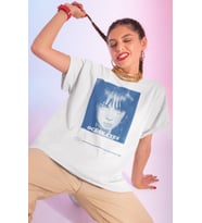 Tasarım Billie Eilish Ocean Eyes Baskılı Unisex Oversize Şarkıcı Tişört