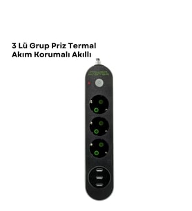 3 Usb Portlu Üçlü Priz Cxe103