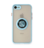 Apple İphone 7 Kılıf Montreal Yüzüklü Silikon Kapak - Buz Mavi