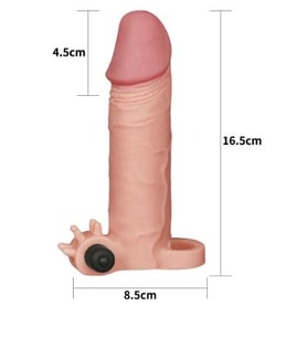 River World 19 cm Uzunluğunda 5 cm Dolgusu Olan Realistik Uzatılabilen Titreşimli Pe nis Kılfı