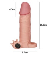 River World 19 cm Uzunluğunda 5 cm Dolgusu Olan Realistik Uzatılabilen Titreşimli Pe nis Kılfı