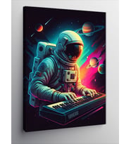 Kanvas Tablo Synth Çalan Astronot