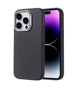 iPhone 15 Pro Max Kılıf Karbon Fiber Görünümlü Troy Kılıf (Siyah)