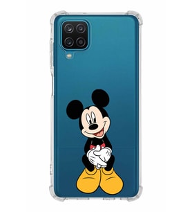 Samsung Galaxy A12  Köşe Korumalı Antişok Kapak Mickey Mouse Tasarımlı Şeffaf  Kılıf
