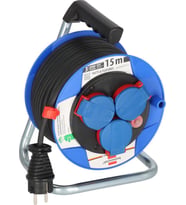 Brennenstuhl Garant Serisi H05RR-F 3G1,5 IP44 Lisanslı 3 Soketli 15 Metre Uzunluğa Sahip Makaralı Kablo (Mavi - Siyah - Beyaz)
