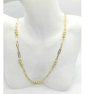 Gold Renk Dorika ve Ataç Detaylı Kolye (40+5 cm)