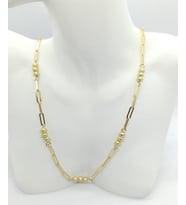 Gold Renk Dorika ve Ataç Detaylı Kolye (40+5 cm)