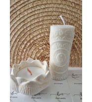 Yinyang Sütun & Lotus Mum (Doğal Beyaz)