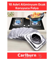 Özel Üretim Estetik Görünümlü Pratik Şık Dayanıklı Gümüş Alüminyum Ocak Koruyucu Folyo - 10 Adet