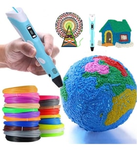3D Kalem Baskı Kalemi OLED Ekran 3 Renkli PLA/ABS Filamentler 3D Çizim Yazıcısı Çocuklar/Yetişkinler için Yaratıcı Tasarım Çizim