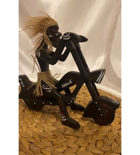 Ahşap Primitif Yamyam Yerli Aborjin İnka Motorlu Harley El İşi Hand Made (KAHVE)