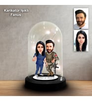 KİŞİYE ÖZEL ASKER,HEMŞİRE TASARIMLI IŞIKLI KARİKATÜR FANUS BİBLO FN201
