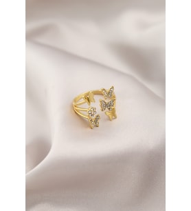 Gold Renk Metal Model Kadın Yüzük - TJ-BYK2191