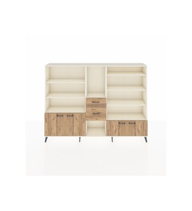 Arges Dolap 10 Raflı 2 Çekmeceli 4 Kapaklı 220x30x163 Aytaşı-Çam